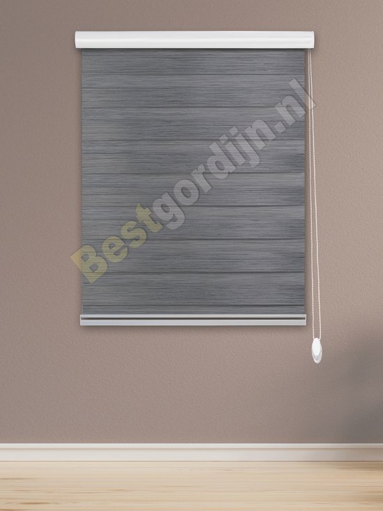 Op maat Verduisteren Duo rolgordijn donkergrijs 160x200