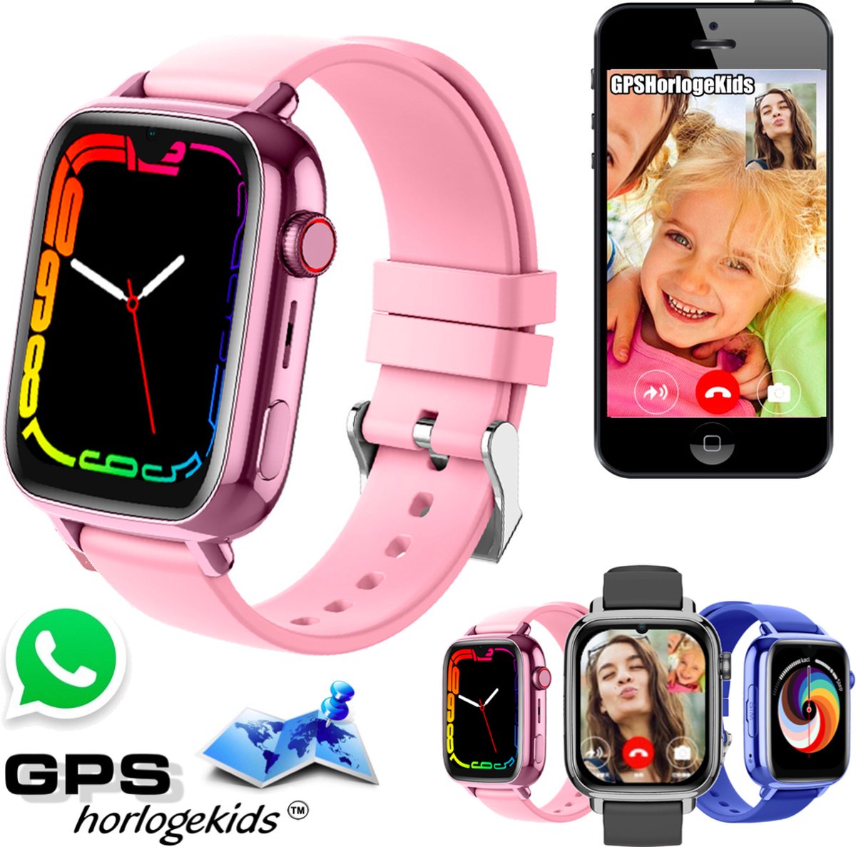 4G Smartwatch Children with GPS Tracker Video Calls SOS WhatsApp Games