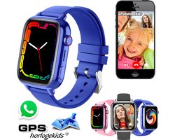 GPSHorlogeKids© - GPS horloge kind - smartwatch kinderen - WhatsApp - 4G videobellen - SOS alarm - TikTok - Google Assistant - facebook - smartwatch kind - nieuw 2025 - incl SIM – model Flux Blauw