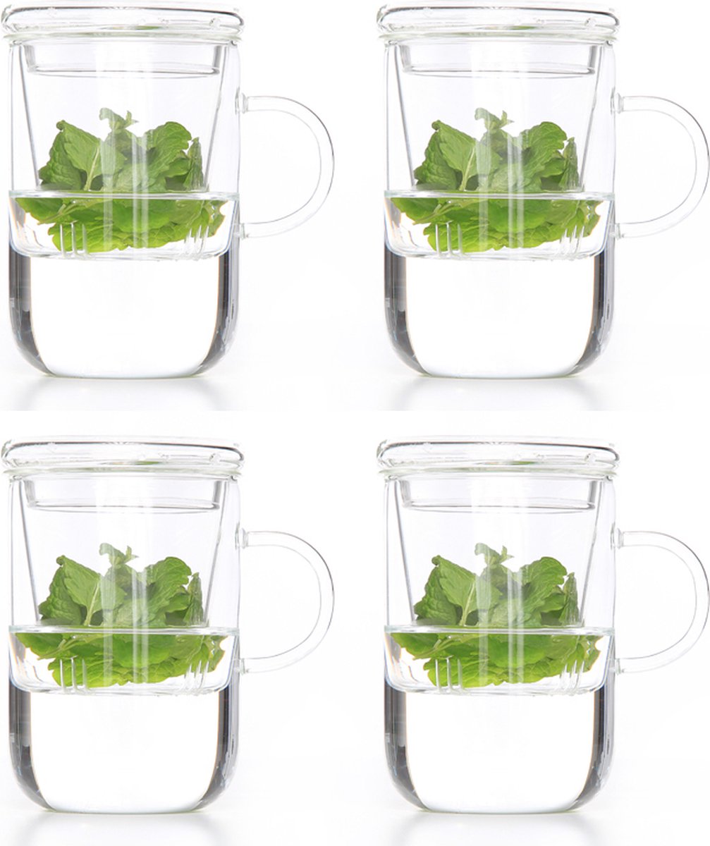 Set van 4 theeglazen met filter - 47 cl - Cosy&Trendy