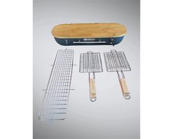 Designnest Flip Grill BBQ Gemakkelijk mee te nemen barbecue met draaibare roosters en geïntegreerde snijplank