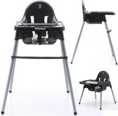 Twinky Kinderstoel ECO - Inklapbaar Eetstoel Baby met Tafel & Tablethouder - 2-in-1 Babystoel & Peuterstoel - Meegroeistoel met Anti Slip Pootjes - Zwart