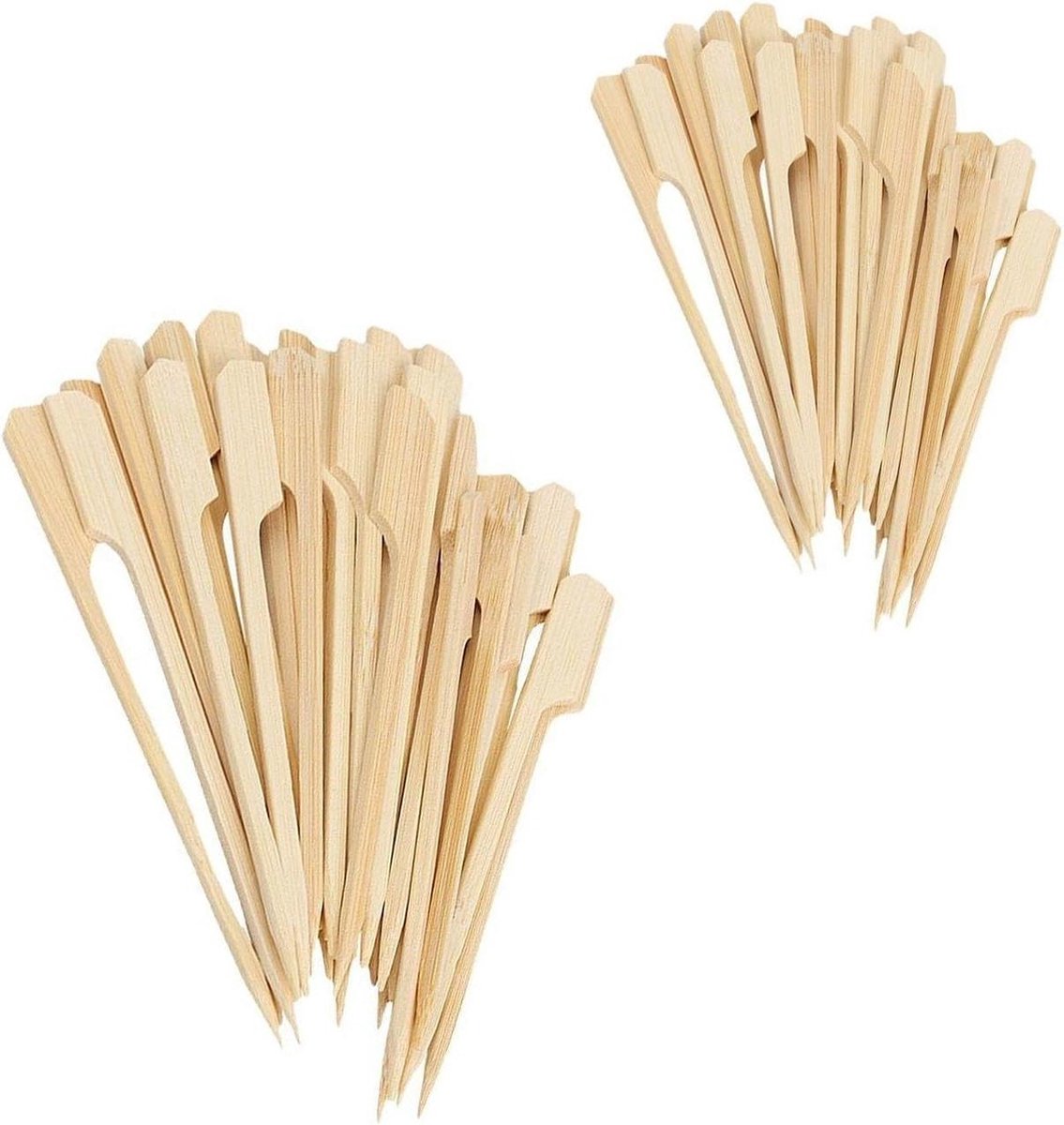 200 vierkante bamboe cocktailtandenstokers met knopen - voor hapjes en hamburgers .