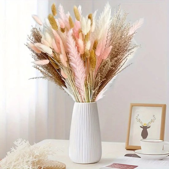 Songjum 120 stuks gedroogde konijnenstaarten bloemen Lagurus