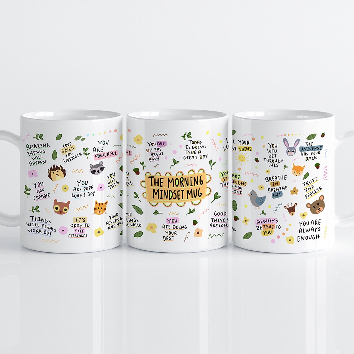 Creasowl® - Bedrukte Mok met Tekst - Motiverende Ochtend Mindset Mokken met Oor - Dagelijkse Affirmatie Mok met Positieve Spreuken - Verjaardags Cadeau - Moederdag - Cadeau voor Moeder - Cadeau voor Vrouw - Koffiemok - Theemok - Koffie mok