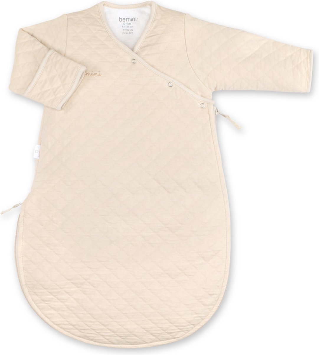 BEMINI Babyslaapzak - MAGIC BAG 0-1m - TOG 1.5 - Gewatteerd comfort - Cream