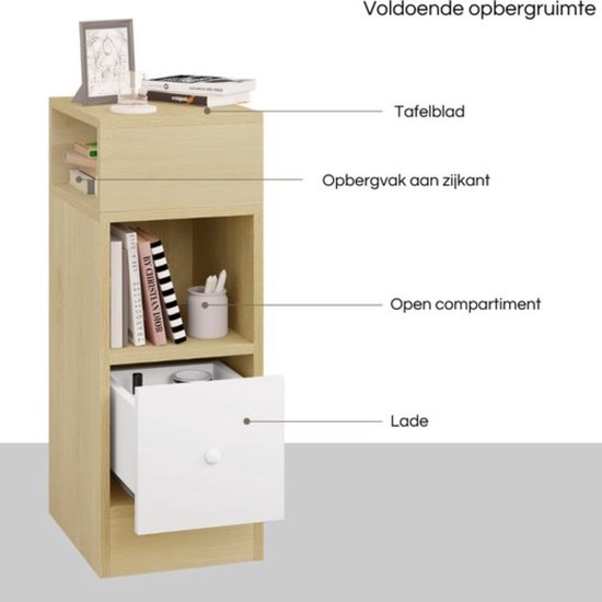 WOLTU Set Van 2 Moderne Nachtkastjes Met 3 Laden - Zwart 39x28x54 Cm, NTS26hei-2