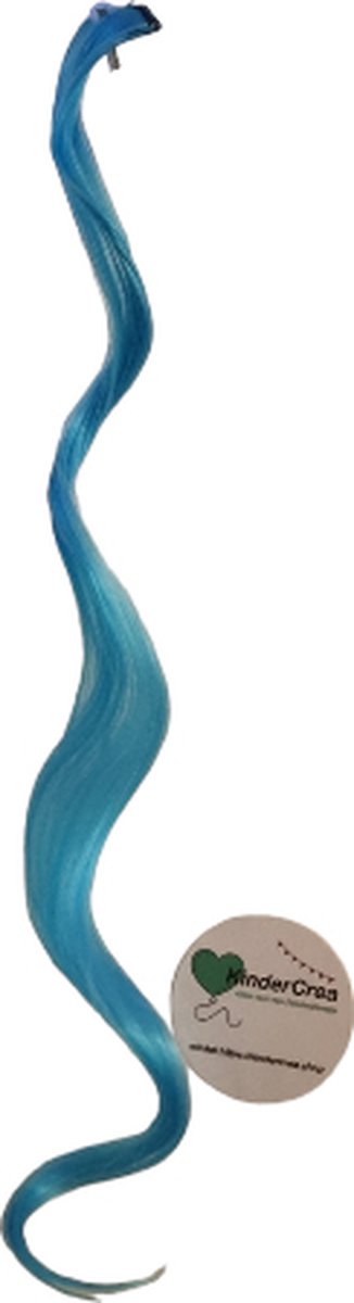 Haarextensie clip blauw - 40cm