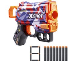 X-Shot Skins Dart Blaster - Compacte blaster met 8 darts - 24 meter bereik