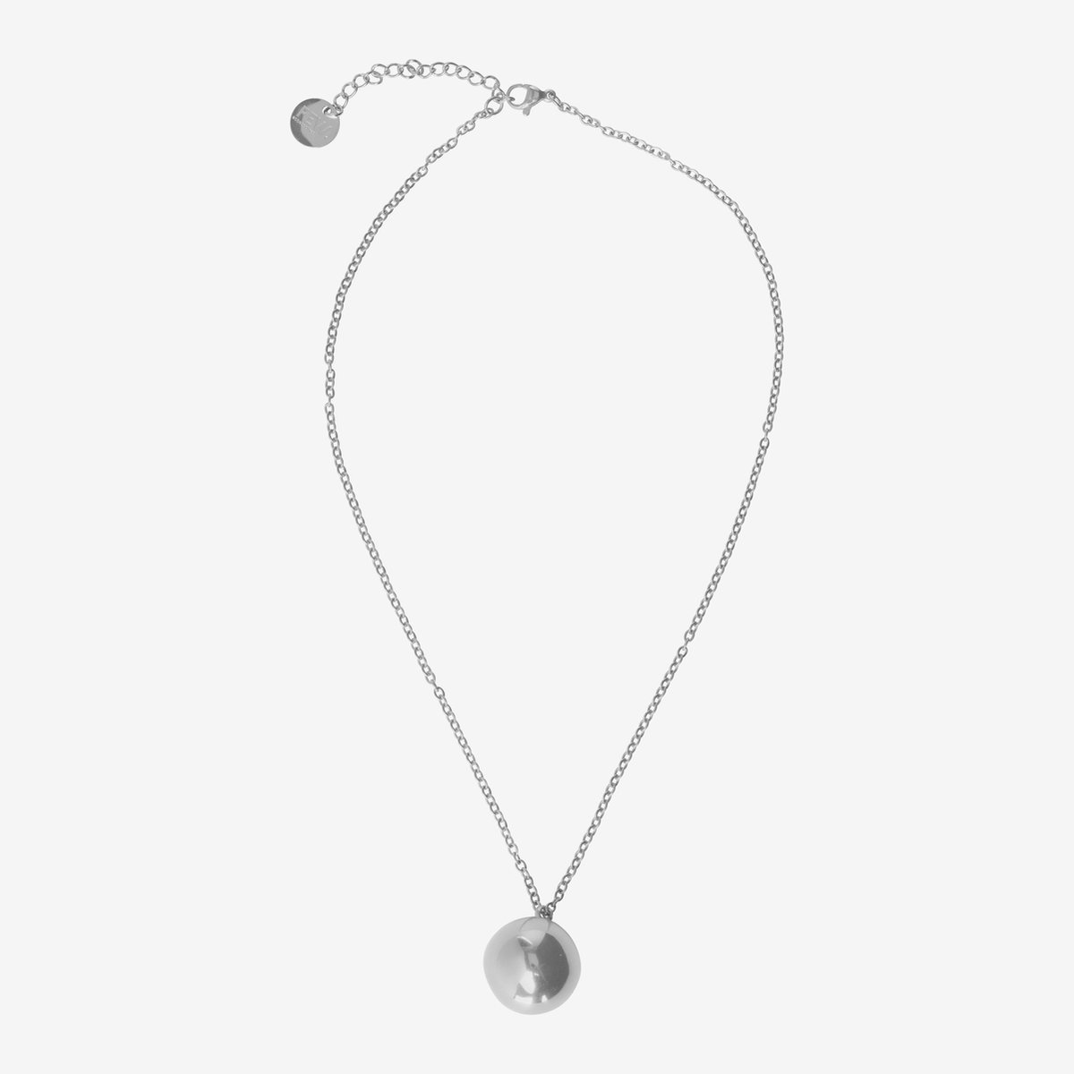 Essenza Round Charm Necklace Silver