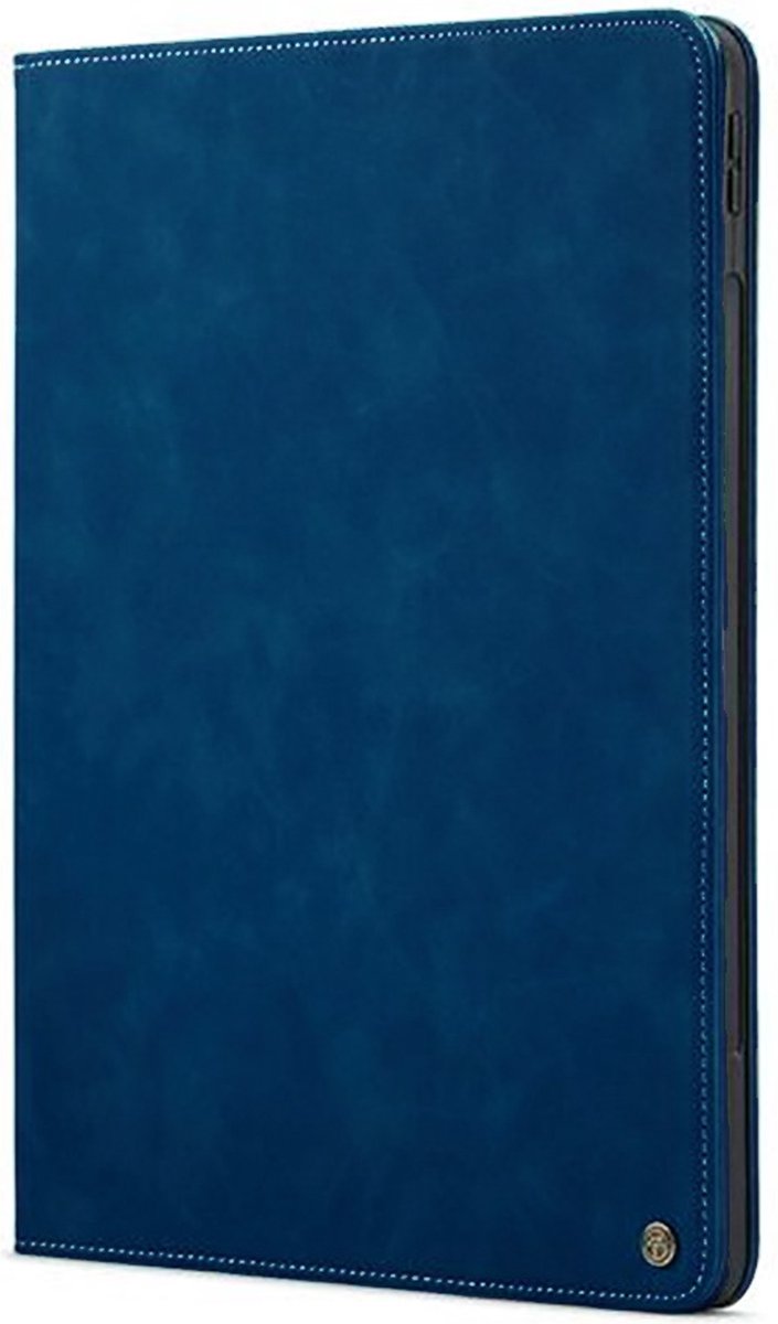 CaseMania Bookcase hoesje met Standaard geschikt voor iPad Pro 12.9 (3e t/m 6e generatie) - Effen Donkerblauw - Kunstleer