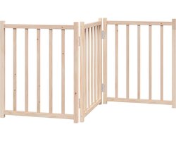 vidaXL - Hondenhek - inklapbaar - 3 - panelen - 150 - cm - massief - vurenhout