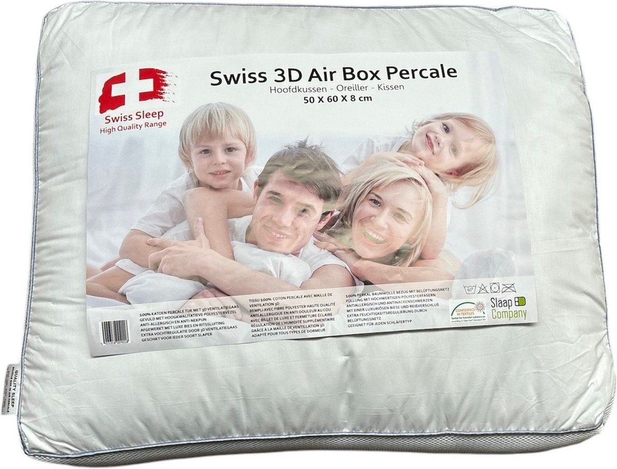 Zleep Hoofdkussen 3D Perkaal 50x60x8