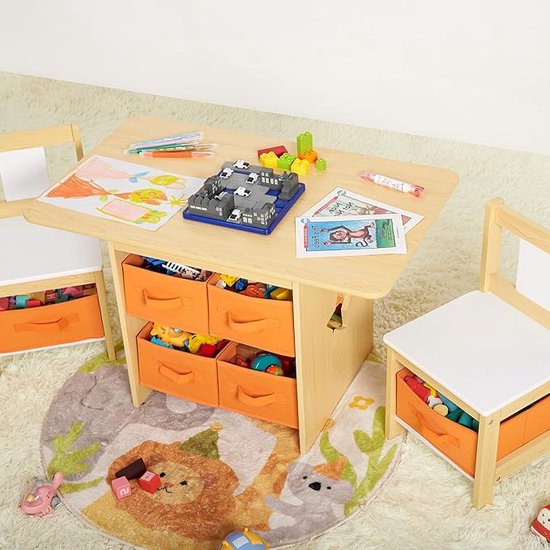 Kinderbureau met 2 Stoelen - 3-in-1 kindertafel en stoelen set
