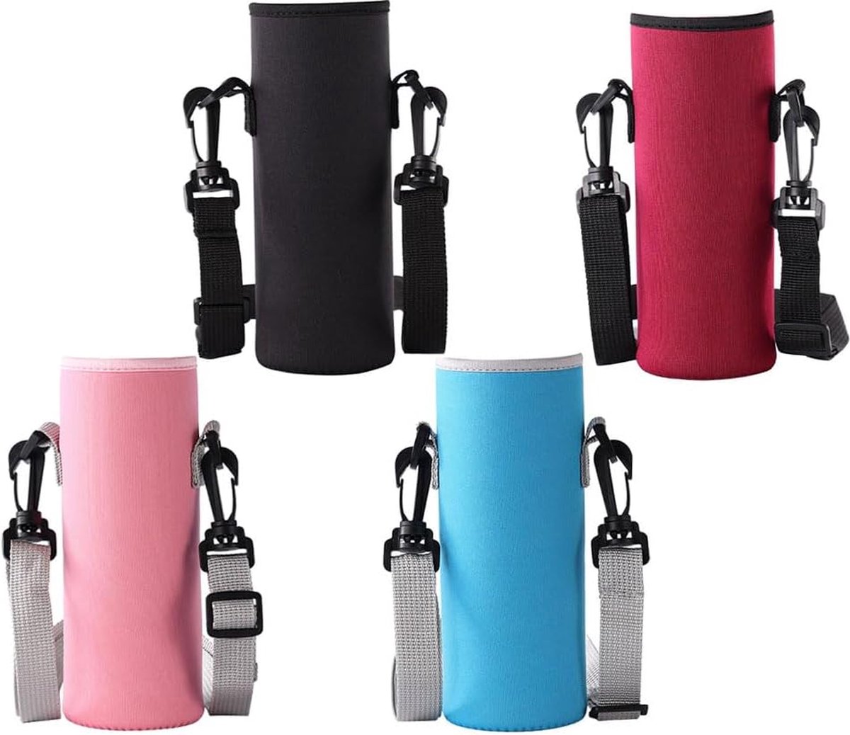 JGS ® Stijlvolle Waterfles Hoezen Set van 4 - Isolerende Draagtas voor Outdoor Avonturen