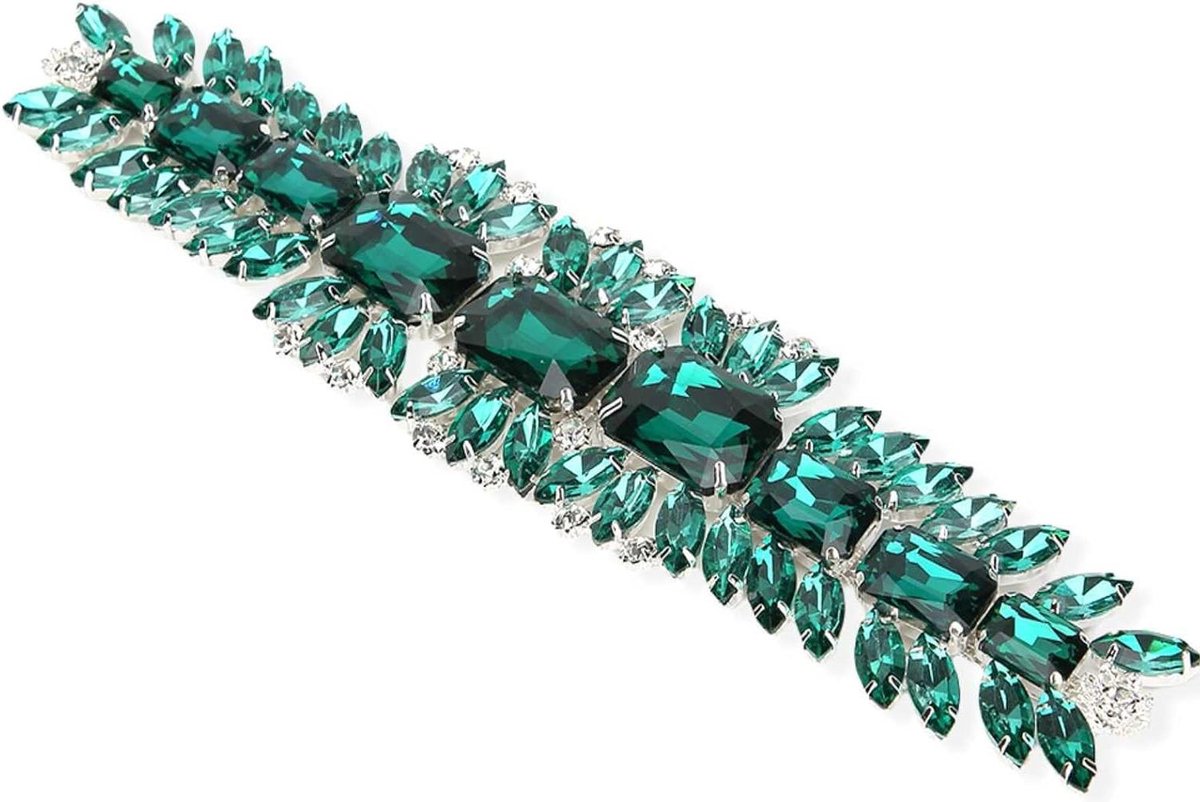 Goedkoopste Rhinestone Crystal Applique Versieringen voor Bruids Riem - DIY Trouwjurken Tassen Schoenen - Groen