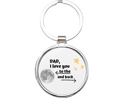 Akyol - dad i love you to the moon and back Sleutelhanger - Vader - de liefste papa - vader sleutelhanger - papa sleutelhanger - sleutelhanger papa - familie sleutelhanger - vaderdag cadeautje - papa cadeau - dad - stiefvader - 4 x 7,5 CM