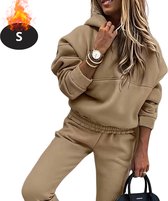 Bovista Joggingpak - Huispak - Volwassenen - Trainingspak - Comfortabel - Joggingsbroek - Tracksuit - Dames - Kaki - S