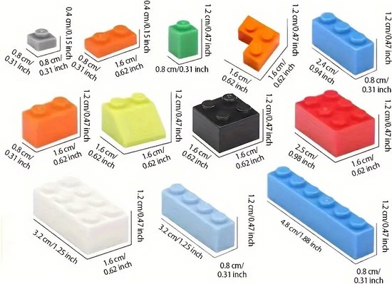 1000-delige DIY Bouwstenen Set - Creatief & Educatief Bouwpakket - Geschikt voor LEGO - Ideaal voor Kinderen en Volwassenen - Leert Basisbouwprincipes - Kleurige Mix - Hoge Kwaliteit ABS van 17 Parts — afbeelding 2