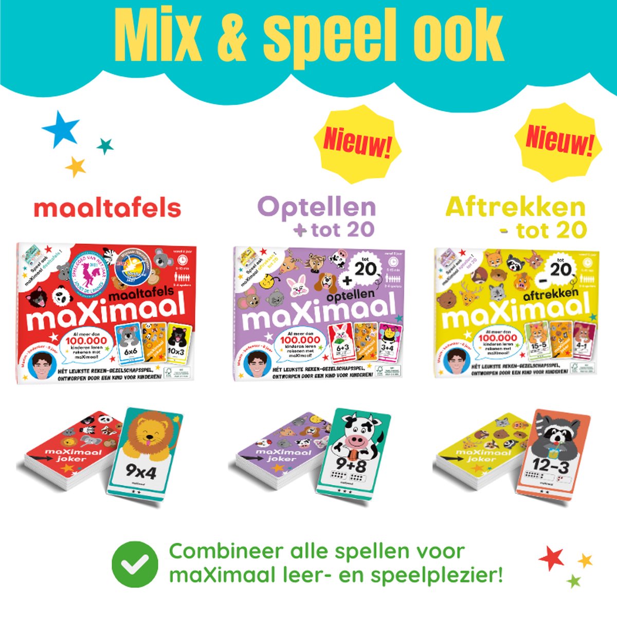 Maximaal Maaltafels & Deeltafels - Gezelschapsspel voor 6+ jaar - Kaartjes — afbeelding 6