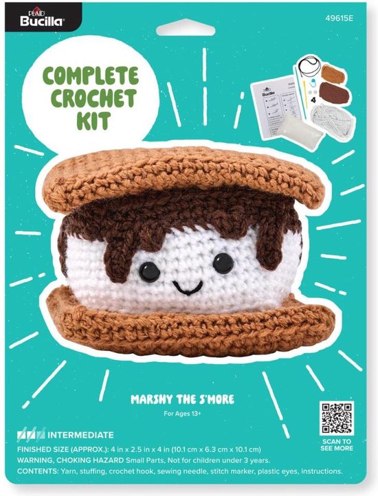 Plaid Bucilla - haakset Marshy the s'more - amigurumi kit - 49615E
