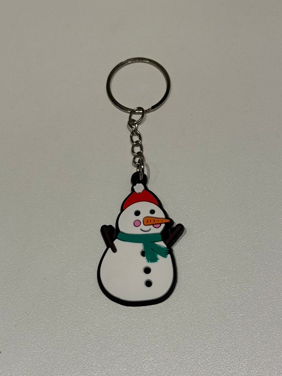 Kerst sleutelhanger - sleutelhanger kinderen - Kerstdecoratie - Kerstcadeau - 1 Stuks - Sneeuwpop