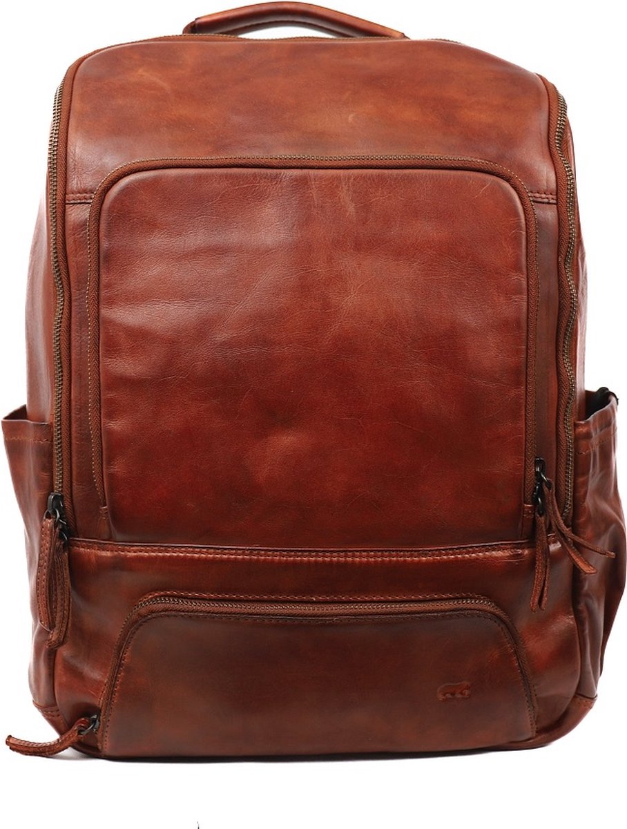 Bear Design Aart 17 inch laptoprugzak - Cognac