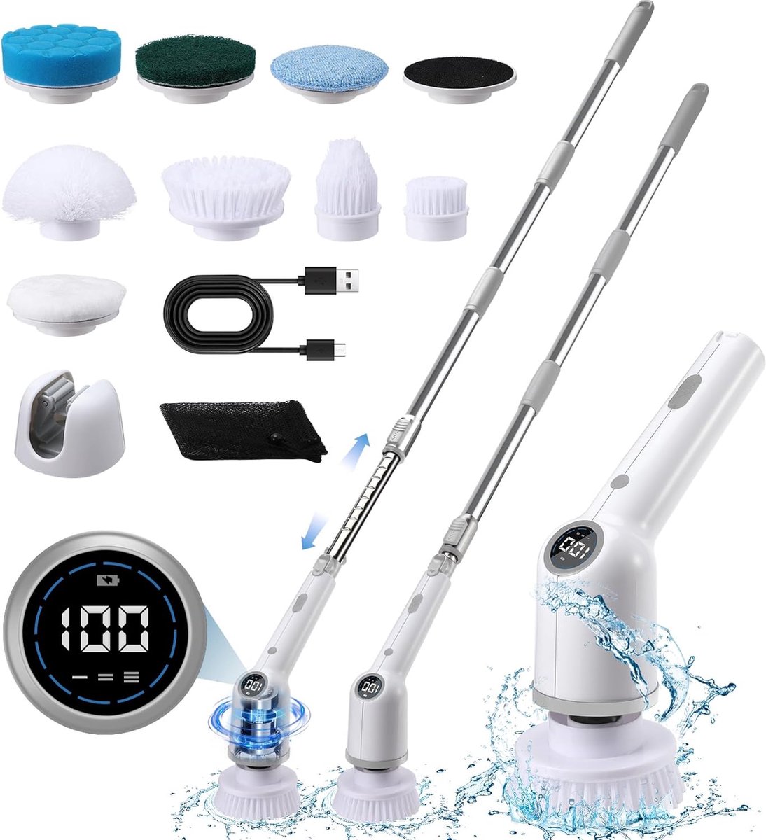 Goedkoopste Lexium Elektrische Schoonmaakborstel - Elektrische Schrobborstel - Electrische Schoonmaakborstel - Elektrische Scrubber - Elektrische Afwasborstel