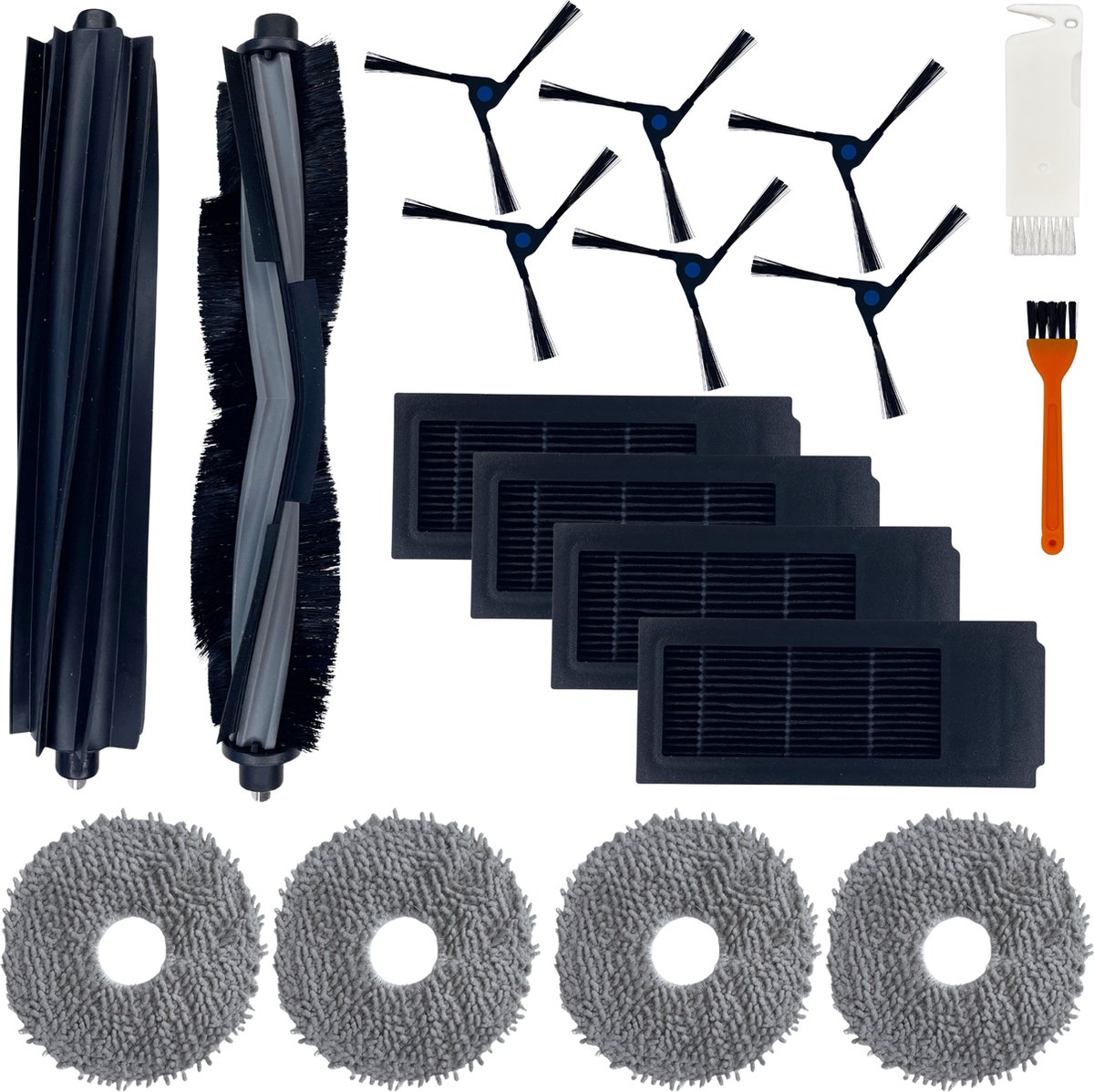 Accessoirepakket voor Ecovacs Deebot X2/X2 OMNI/X2 PRO/DEX86 - Filter/Dweil/Zijborstel/Afzuigrol