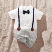Vêtements Bébé Garçons - Cadeau Bébé - Cadeau maternité - Ensemble barboteuse - Coffret cadeau Baby Shower 2/pièce Avec Noeud - 3-6 Mois
