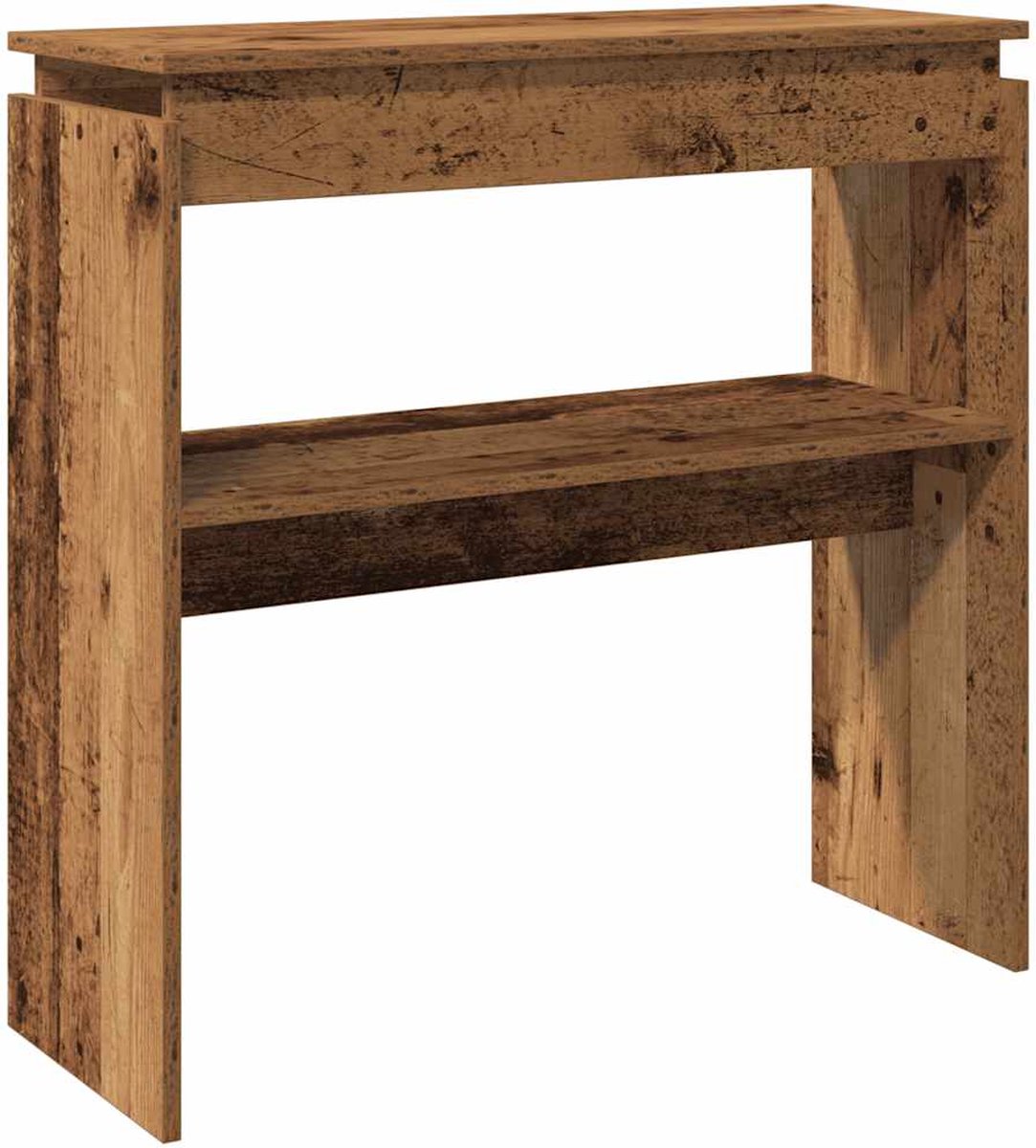 vidaXL Wandtafel - 80x30x80 - cm - bewerkt - hout - oud - houtkleurig oud hout