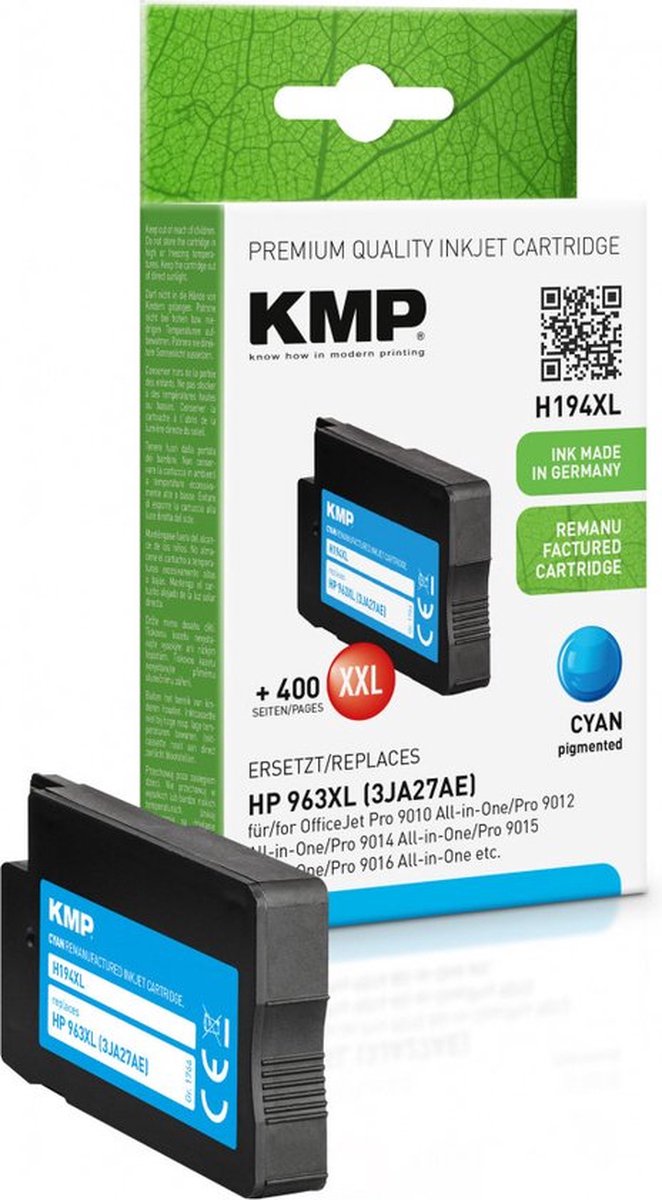 KMP Patrone HP 3JA27AE Nr. 963XL cyan 2000 Seiten H194X remanufactured