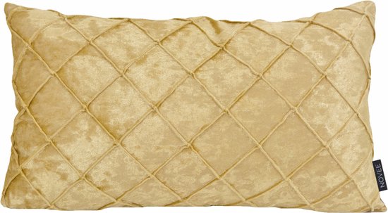 Velvet Cross Goud Kussenhoes | Fluweel/Polyester | 30 x 50 cm