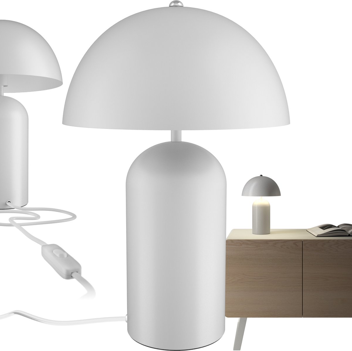 tectake® Tafellamp in paddestoelvorm - Vintage design - Leeslamp, nachtlampje, woonkamer, 