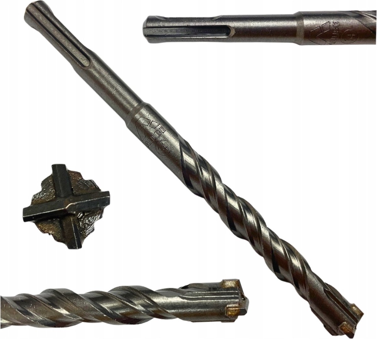SDS+ 10 x 210 MM / 10-delige SDS+ betonboor set / cross 4 snijder / kruispunt boor punt