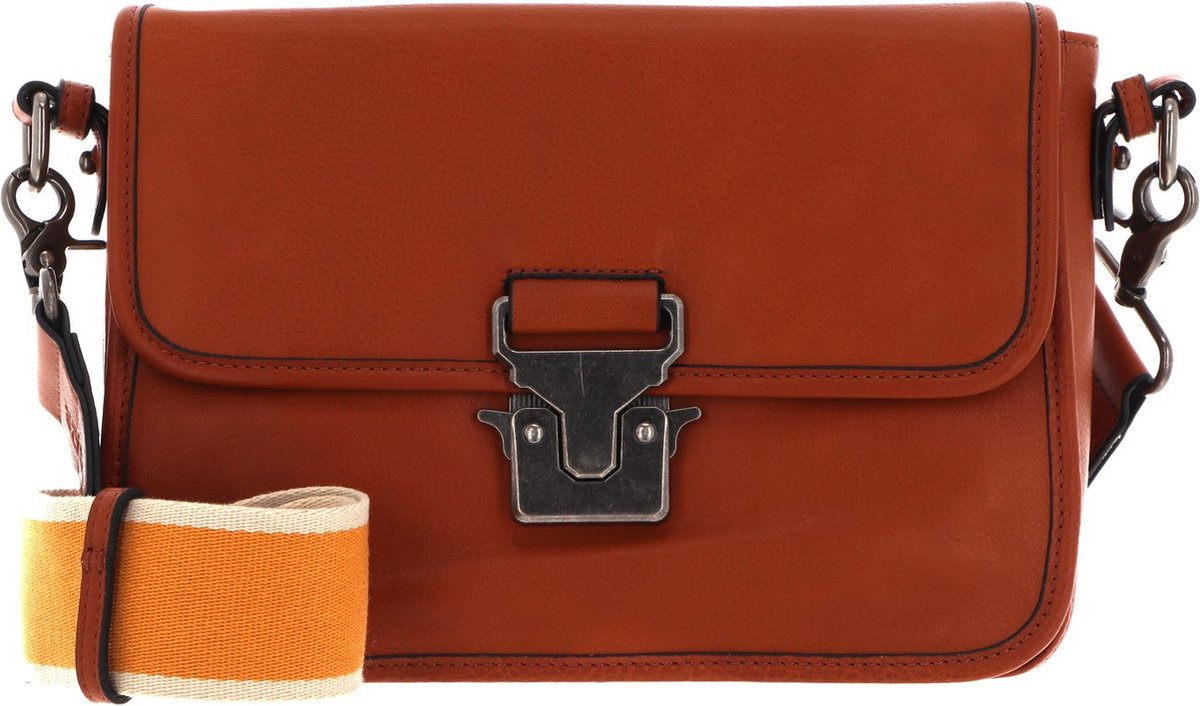 FREDsBRUDER Leren schoudertas Tara Big Crossbody Dark Honey bruine