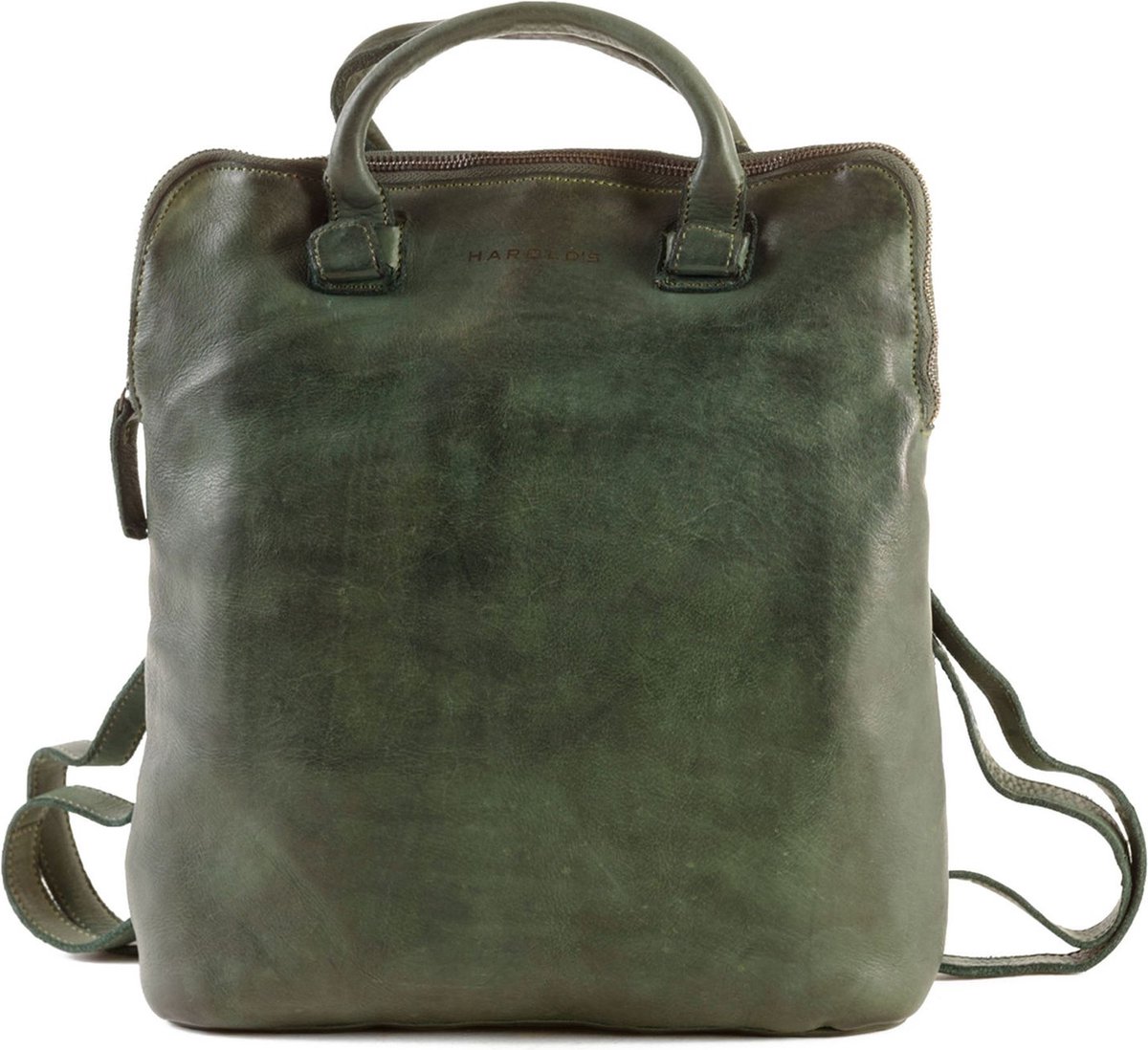 HAROLD'S Leren Vrije tijd rugzak Rugzak Submarine Post-Citybackpack Green Donkergroen