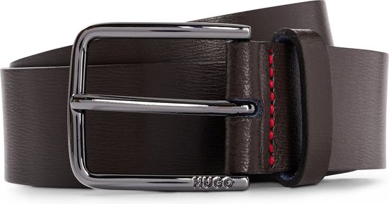 HUGO Cuir Ceinture Gerik Sz35 Leather Belt W105 Dark Brown Marron foncé