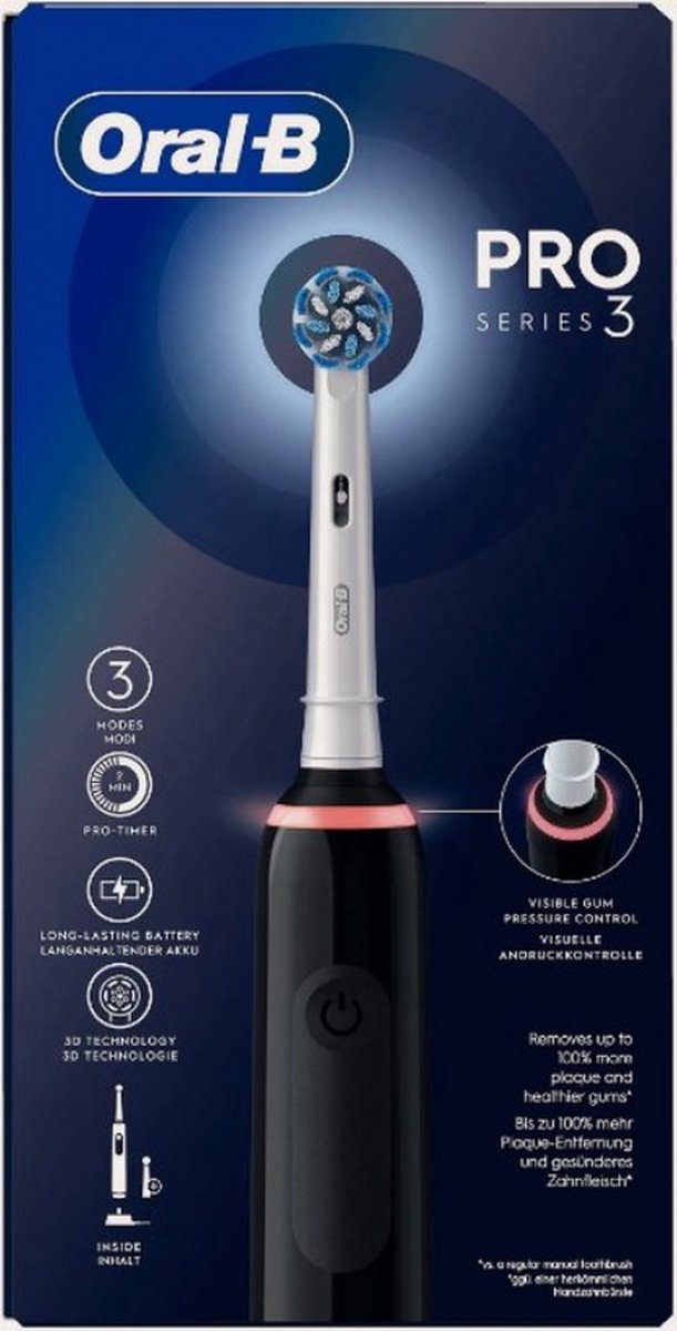 ORAL-B PRO 3000 SENSI ZWART TANDENBORSTEL