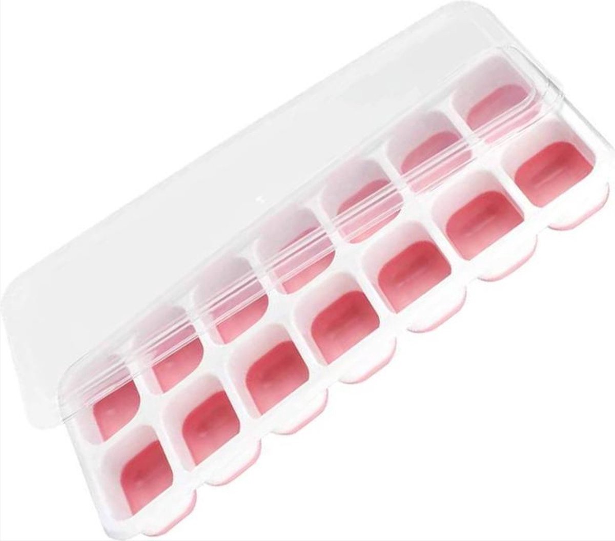 Finnacle - IJsblokjes Vorm - Siliconen Mal - Icecubes - 14 Blokjes - Vierkant - 17x11 cm - Wit Roze