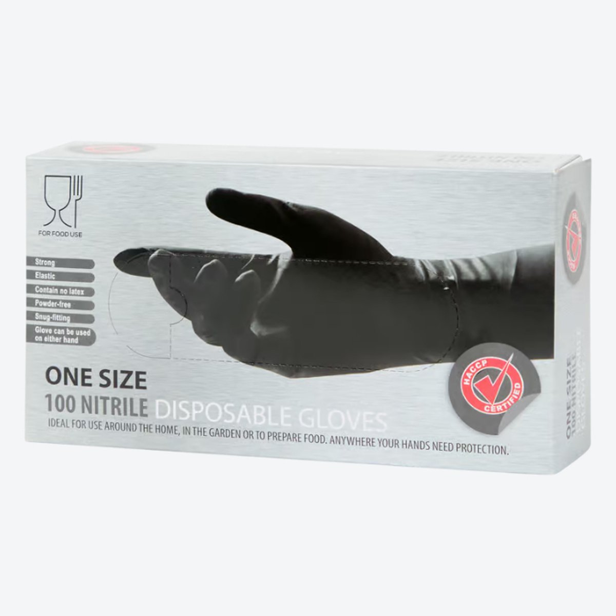 Goedkoopste 1 doos Zwarte Handschoenen - HACCP Certified - One Size - Geen Latex - Nitrile - 100 stuks handschoenen
