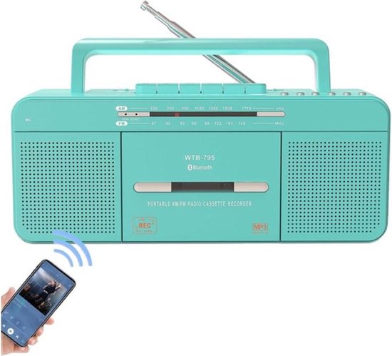 Lecteur De Cassettes Portable Avec Conversion MP3 - Numérise Tes Vieilles Cassettes - Compatible PC/Mac - Retournement Automatique