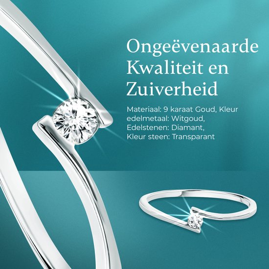 Miore - Ring avec Diamant Dames - 9 Carats - Couleur Or Blanc
