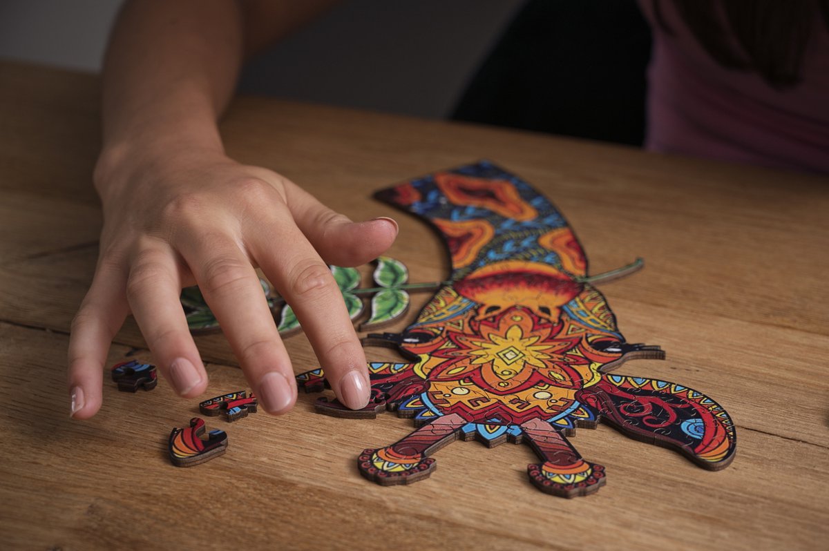 Houten Puzzel Giraf – 113 Unieke Puzzelstukjes – A4 Formaat Houten Legpuzzel – Dieren Puzzelspel – Educatief Denkspel – Inclusief Opbergetui – Engelhart — afbeelding 6