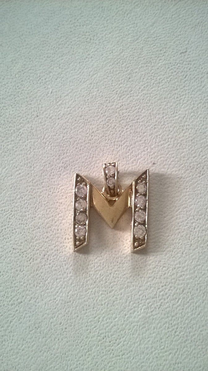 Gemstones-silver letterhanger M 925-sterling zilver en 14 K goudverguld met zirkonia