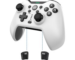 Switch Controller Pro - Geschikt voor Nintendo Switch Accessoires - Macro Knop - Turbo - Motion Sensor - Wit