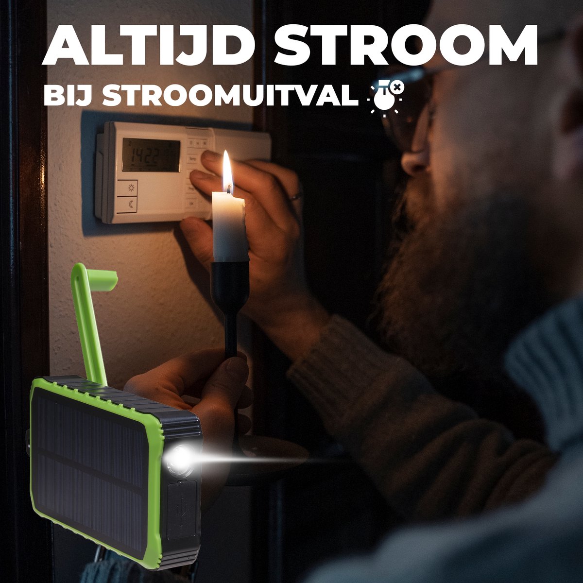 Denver PSO10012 Powerbank 10.000 mAh met Zonne-energie - afbeelding 2