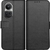 Cazy Hoesje geschikt voor Oppo Reno10 (5G) / 10 Pro (5G) Hoesje met Pasjeshouder - Bookcase Classic - Zwart