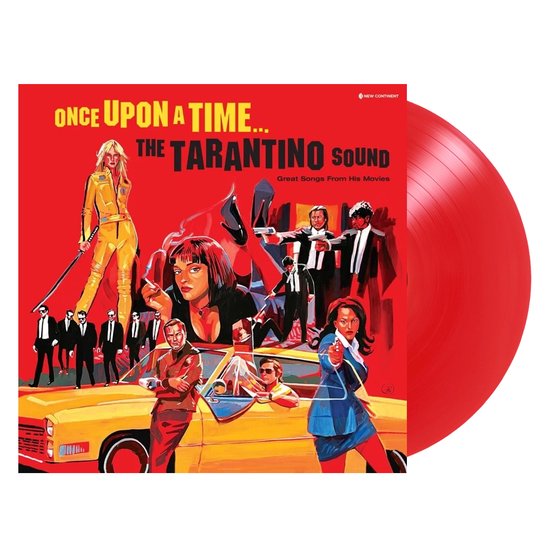 Rood vinyl met albumhoes met 'Once Upon a Time... The Tarantino Sound' en diverse personages uit zijn films.