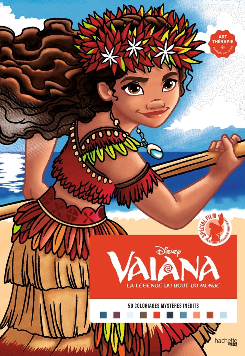 Coloriages Mysteres Disney Vaiana - Hachette - Kleuren op nummer Kleurboek voor volwassenen